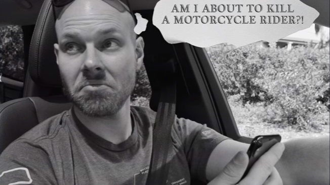 Man driving car